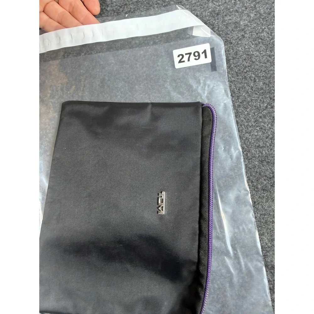 Tumi Pouch Mens Womens Small Black Purple Delta Air Lines Amenity Bag Travel